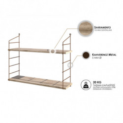 Estante de pared Armoni 2 marrón Practica Hogar