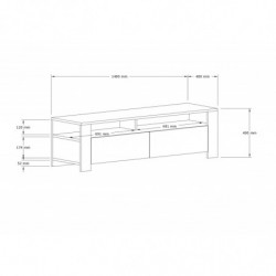 Mueble TV con estante Combe roble zafiro Practica Hogar