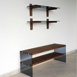 Mueble TV con estante TV102 nogal Practica Hogar