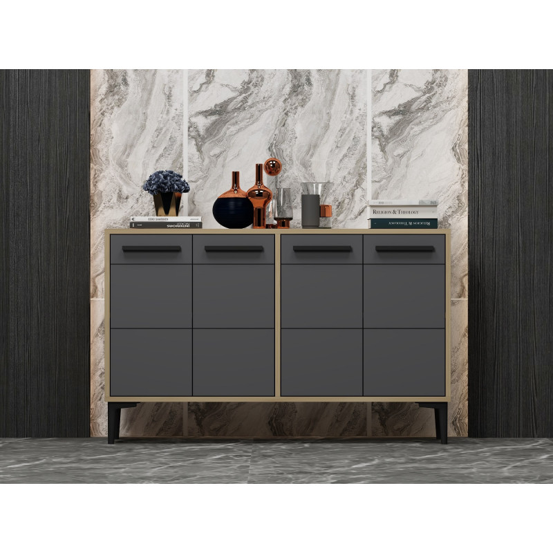 Mueble TV Stria Roble Zafiro Antracita Practica Hogar Mueble TV Stria Roble Zafiro Antracita Practica Hogar