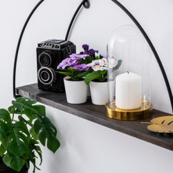 Estante de pared indicum nogal negro Practica Hogar