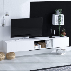 Mueble TV con estante Pandora-DEC0061 blanco Practica Hogar
