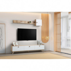 Mueble TV con estante Sumer E4020 roble blanco Practica Hogar