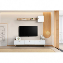 Mueble TV con estante Sumer E4020 roble blanco Practica Hogar