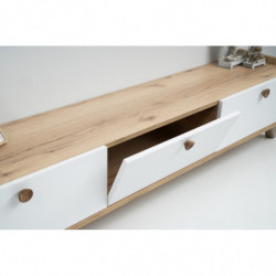 Mueble TV con estante Sumer E4020 roble blanco Practica Hogar