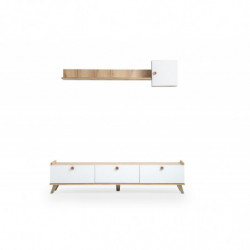 Mueble TV con estante Sumer E4020 roble blanco Practica Hogar