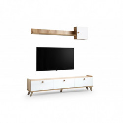 Mueble TV con estante Sumer E4020 roble blanco Practica Hogar
