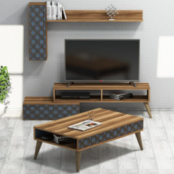 Conjunto de muebles de salón Planet calcedonia nogal Practica Hogar