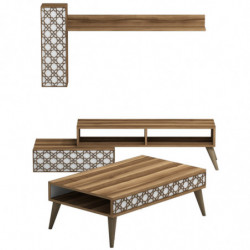 Conjunto de muebles de salón Planet blanco nogal Practica Hogar