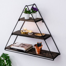 Estante de pared Hyacinth nogal negro Practica Hogar