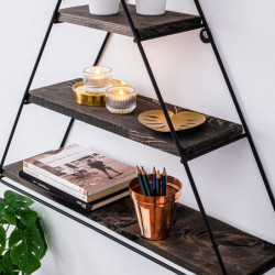 Estante de pared Hyacinth nogal negro Practica Hogar