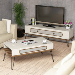 Conjunto de muebles de salón Ekol crema Practica Hogar