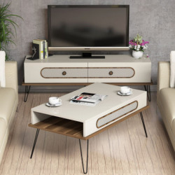 Conjunto de muebles de salón Ekol crema Practica Hogar