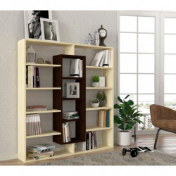 Librería Ample abedul wengué Practica Hogar
