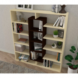 Librería Ample abedul wengué Practica Hogar