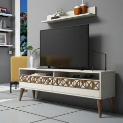 Mueble TV con estante Line crema Practica Hogar