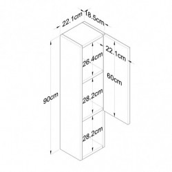 Mueble de pared E2 223 nogal Practica Hogar
