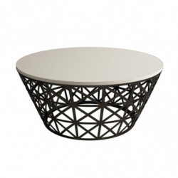 Mesa de centro Stil Metal Ferforje negro crema Practica Hogar