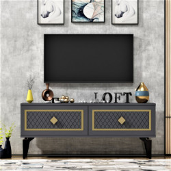 Mueble TV Arel Antracita Oro Practica Hogar