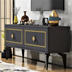 Mueble TV Arel Antracita Oro Practica Hogar