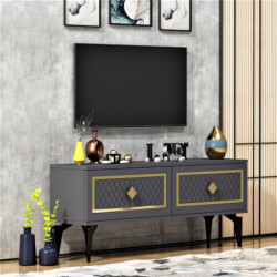 Mueble TV Arel Antracita Oro Practica Hogar