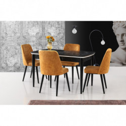 Mesa de comedor extensible Vega-1132 blanco negro Practica Hogar