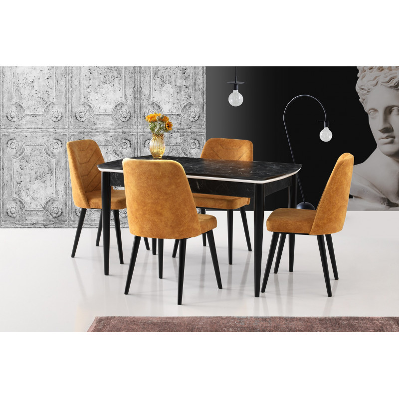 Mesa de comedor extensible Vega-1132 blanco negro Practica Hogar Mesa de comedor extensible Vega-1132 blanco negro Practica Hogar