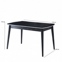 Mesa de comedor extensible Vega-1132 blanco negro Practica Hogar