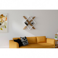 Estante de pared Semo blanco nogal Practica Hogar
