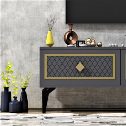 Mueble TV Arel Antracita Oro Practica Hogar