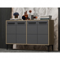 Mueble TV Stria Roble Zafiro Antracita Practica Hogar