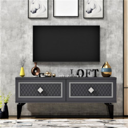 Mueble TV Arel Antracita Plata Practica Hogar