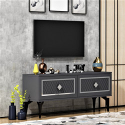 Mueble TV Arel Antracita Plata Practica Hogar