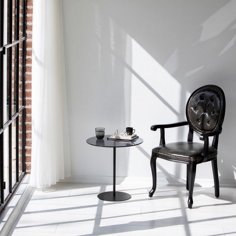 Mesa auxiliar Chill gris oscuro negro Practica Hogar