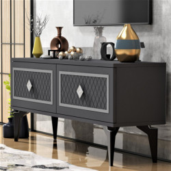 Mueble TV Arel Antracita Plata Practica Hogar