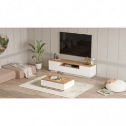 Conjunto de muebles de salón FR17-AW pino atlántico blanco Practica Hogar