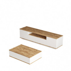 Conjunto de muebles de salón FR17-AW pino atlántico blanco Practica Hogar
