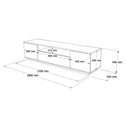 Conjunto de muebles de salón FR17-AW pino atlántico blanco Practica Hogar
