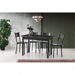 Mesa de comedor extensible Polo-1304 negro Practica Hogar