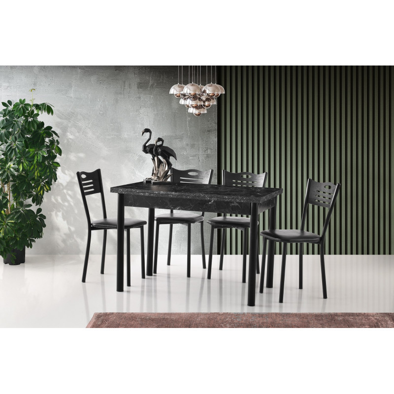 Mesa de comedor extensible Polo-1304 negro Practica Hogar Mesa de comedor extensible Polo-1304 negro Practica Hogar