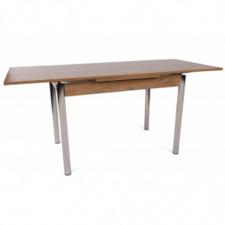 Mesa de comedor extensible Polo-1308 plata nogal Practica Hogar