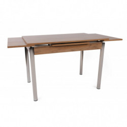 Mesa de comedor extensible Polo-1308 plata nogal Practica Hogar