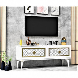 Mueble TV Arel Blanco Oro Practica Hogar
