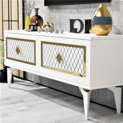Mueble TV Arel Blanco Oro Practica Hogar