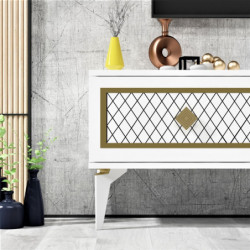 Mueble TV Arel Blanco Oro Practica Hogar