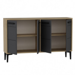 Mueble TV Stria Roble Zafiro Antracita Practica Hogar