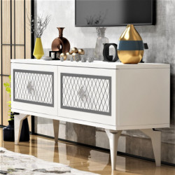 Mueble TV Arel Blanco Plata Practica Hogar