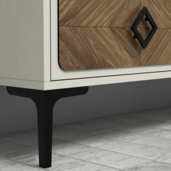Mueble TV con estante Samba crema nogal Practica Hogar
