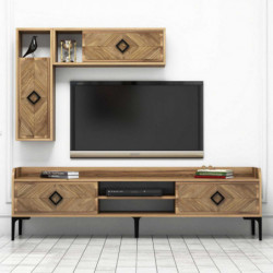 Mueble TV con estante Samba nogal Practica Hogar