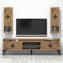 Mueble TV con estante Samba nogal Practica Hogar